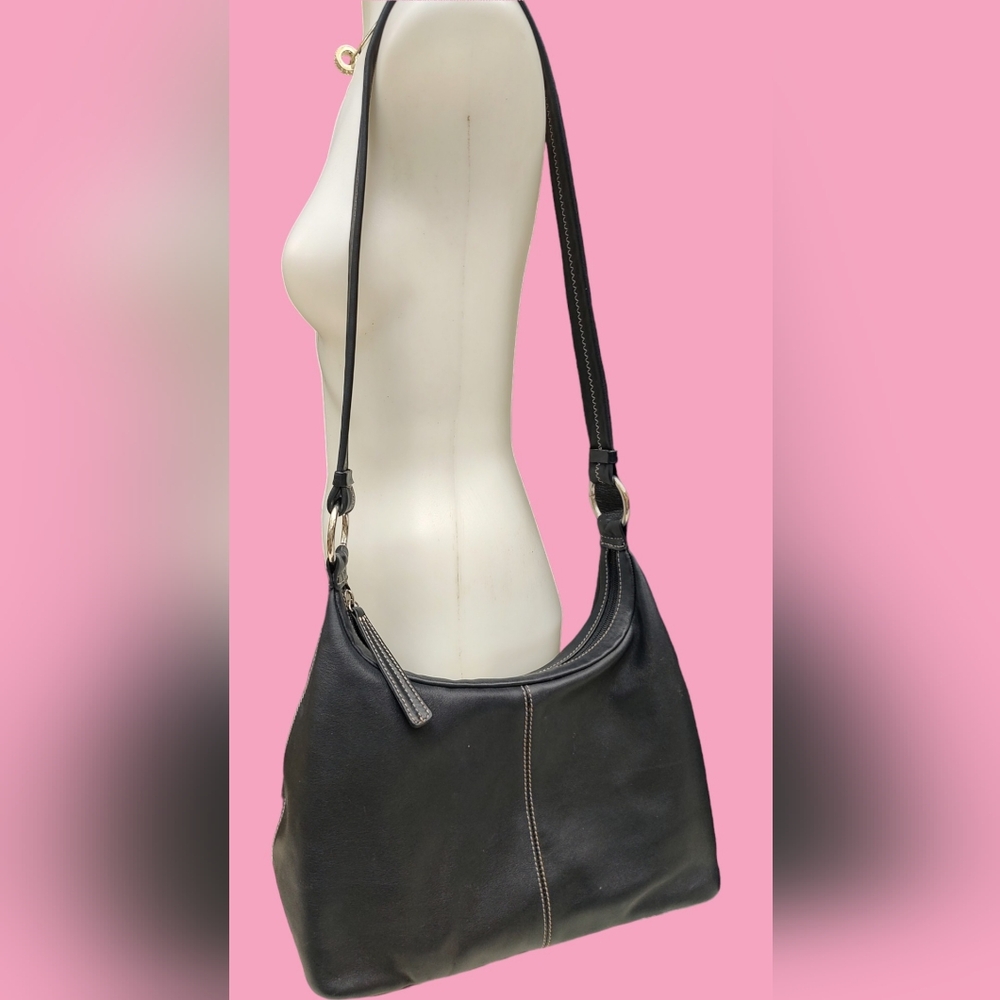 M. LONDON black LEATHER BAG purse